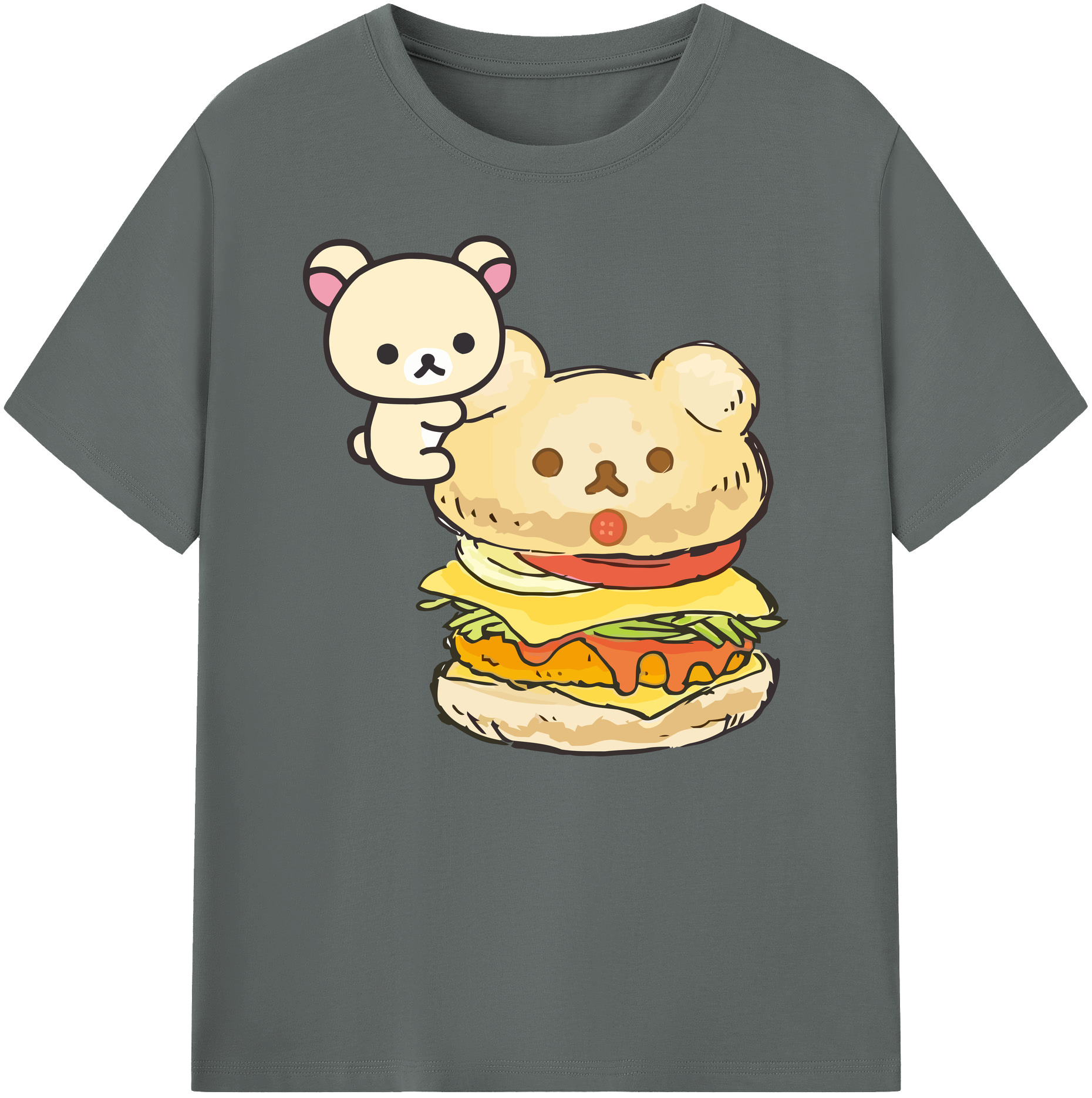（画像用） リラックマ リラックマ キイロイトリ Rilakkuma Korilakkuma Kiiroitori 綿100％ メンズ半袖Tシャツ｜肌触りやわらか＆通気性